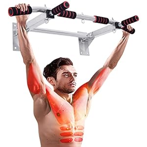 Lions Pull Up Bar, Wall Mountain Bar Bracket Stand for Pull-Ups Chin Ups Fitness Exercise Home Gym Strength Training Upper Body Workout Station, Maximum 300kg Weight Capacity, Non Slip Hand Grips