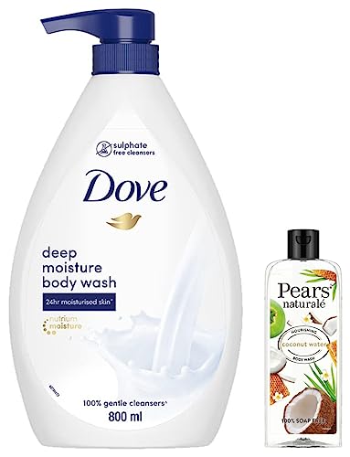 Image of Dove Deeply Nourishing Body Wash, 800 ml & Pears Naturale Nourishing Coconut Water Bodywash, 250 ml