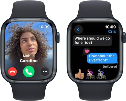 Image of Apple Watch Series 9 [GPS, 45mm] - Midnight Aluminum Case with Midnight Sport Band, M /L (Renewed Premium)