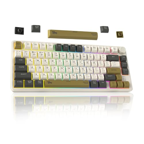 Twisted Minds TM-MK75 Imperium Pro Series 75% Wireless Gaming Membrane Keyboard 80 Keys Volume Knob Triple Mode (Wired/BT/2.4G) RGB Backlit 19 Anti-Ghosting Keys ABS BuildEnglish/Arabic
