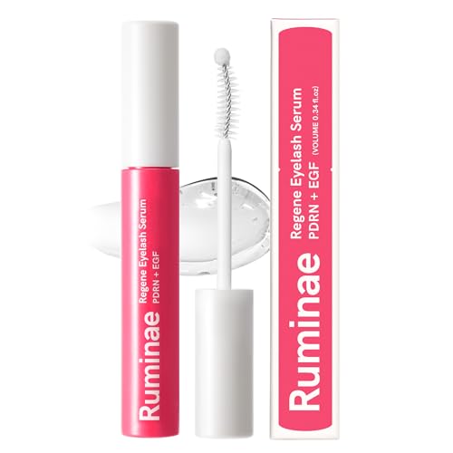 Lash Serum for Damaged, Thin or Extension-Weakened Lashes | Eyelash & Brow Growth Serum with PDRN, EGF, 20 Amino Acids & 9 Peptides | Gentle Korean Formula, Prostaglandin-Free (0.3fl oz)
