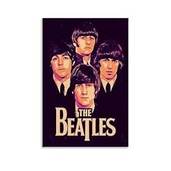 LUISAS Poster décoratif sur toile The Beatles Fanart – Impression d’art moderne pour chambre à coucher – 30 x 45 cm - Les Beatles, Paul McCartney, John Lennon, RIngo Starr, George Harrison