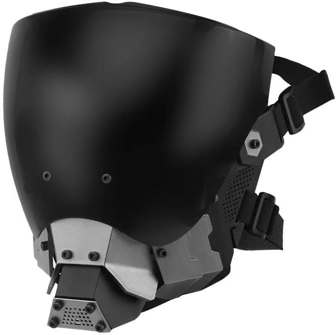 Cyberpunk Mask Techwear Futuristic Masks,Black, Anti-fog LensHalloween Role-Playing Costume Knight Helmet Mask