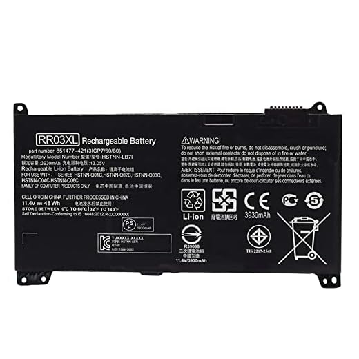 XITAIAN 11.1V 48Wh RR03XL Kompatibel med Batteri Ersättning för HP ProBook 430 440 450 455 470 G4 MT20 HSTNN-UB7C 851477-541 851610-850