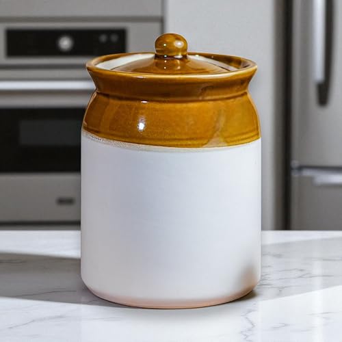Image of Big 10kg ceramic jar for Kitchen Storage - 10 L Martban Container for Pickles, Chutneys & Sauces (10000 ml)