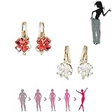 4 Pairs Lymphatic Drainage Slimming Hoop Earrings, Halolux Lymphvity Germanium Earring Acupuncture Therapy Hoop Earrings Fashion Jewelry Gift For Women Men (red+white)