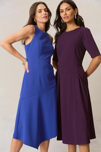 Image of Maggy London Womens Short Sleeve Double Pleat Midi DressDress