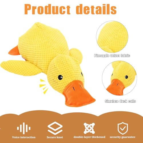 Anti Stress Ente für Hunde,Antistressente für Hunde,Interaktives Hundespielzeug Ente,Quietschspielzeug Kuscheltier Unzerstörbar,Hundekuscheltier,Stressente Spielzeug,Robustes Dog Toys für Mittlere