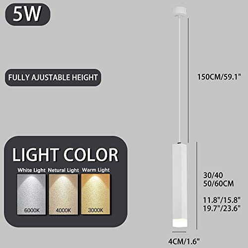 Neskx Trichromatic Dimming Led Pendant Lamp Square Modern Hanging Ceiling Light Aluminum Single Head Hanging Lamp Adjustable Height Ceiling Chandelier Modern Art Decor For Dining Room Kitchen #TOP1