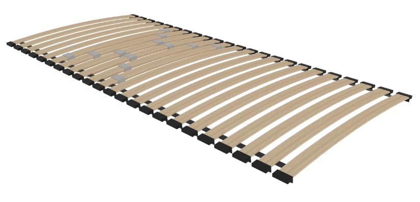 BDW Flex Somier con regulación de dureza, 150 kg, listones de muelles de madera de haya, zona lumbar ajustable, para todo tipo de colchones, 23 tiras, (200 x 70 cm)