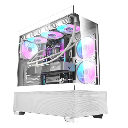 Image of Circle Defender ZX3 Mid-Tower Computer Case, Gaming Cabinet - White, Supports ATX, M-ATX, ITX, 3 x 120mm Front and 1 x 120mm Rear ARGB Fans