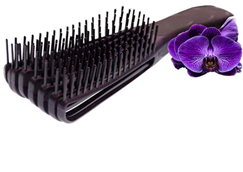 Tressfully Yours FlexiGlide Hair Brush - Detangling Brush for Black Natural Hair, Afro, Texlaxed, Relaxed - Hair Detangler Brush - Detangle Brush - Wet Brush - Curly Hair Product (Orchid Purple)