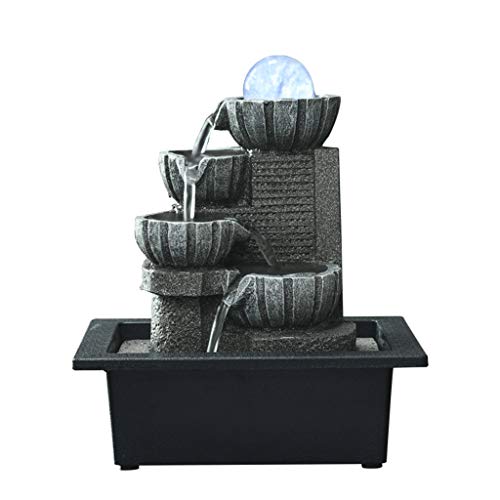 Zimmerbrunnen Tischplattenbrunnen, kreativer Fluss-Wasser-Brunnen-Harz-Brunnen, Befeuchter-Innenwasserlandschafts-Dekorations-Geschenk Tischbrunnendekor im Innen- und Außenbereich (Color : D) Cover