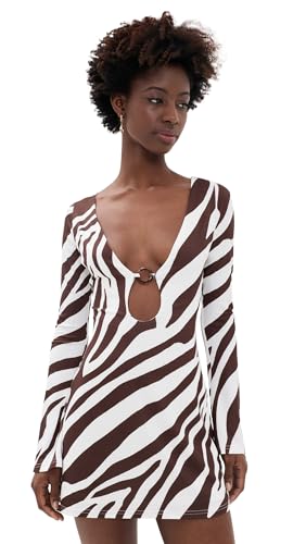 Seven Wonders Women's Eternity Sleeved Mini Dress, Zebra Chocolate, M