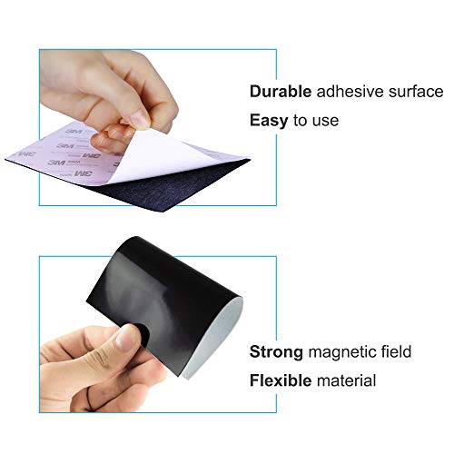 CANOPUS Magnetic Sheets with Adhesive Backing, Very Strong, Flexible, Rectangular 4”x6”, Pack of 12 Sheets, Suitable for Craft and DIY Projects at Home, School or Office