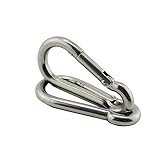 TAOZYY Mosquetón Gancho De Resorte De Acero Inoxidable Hebilla De Alpinismo Hebilla De Escalada Al Aire Libre Hebilla De Seguridad Hebilla De Cadena Hebilla De Cuerda 2Pcs 5Mm-316