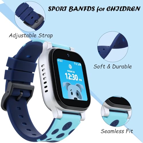 Image of BESINPO Designed for AT&T amiGo Jr Watch Band,Sport Soft Silicone Wristband Waterproof Breathable Replacement Strap for amiGo Jr Watch for Boys Girls-Blue