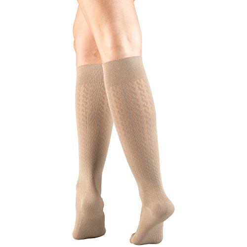 Image of Truform Compression Socks, 15-20 mmHg, Knit Women's Dress Socks, Knee High Over Calf Length