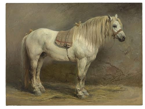 Toile un cheval blanc de Rosa Bonheur reproduction d'art raffinée de salon 60x90cm