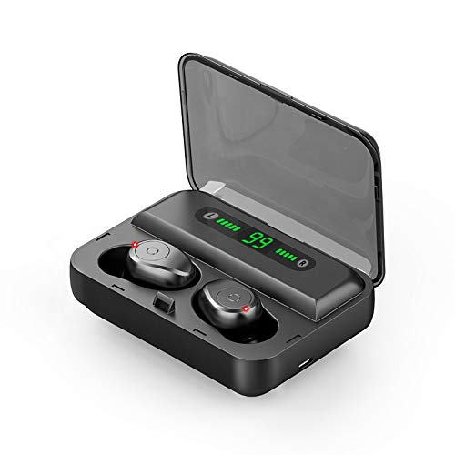 Onetek Bluetooth-Kopfhörer, TWS Wireless-Kopfhörer Wasserdichtes IPX7-In-Ear-Mikrofon Integrierte Bluetooth 5.0-Stereo-Surround-8D-Headsets mit IOS Android Sport-Ladekoffer