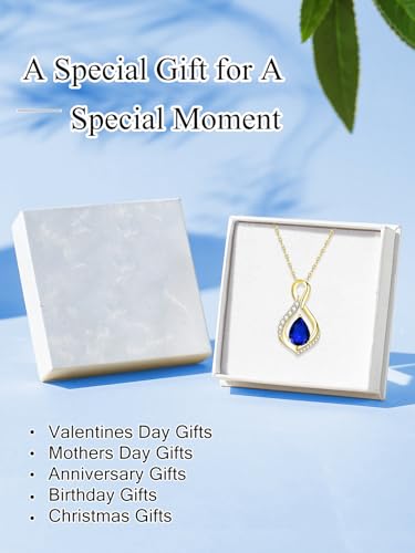 Infinity Necklaces for Women, White Gold/14K Gold/Rose Gold Forever Love Jewelry Gift with Birthstone Pendant for Wife Her Mom4