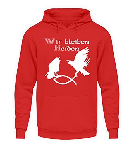Sweat à capuche rouge Hugin & Munin Large contre le froid avec style mixte