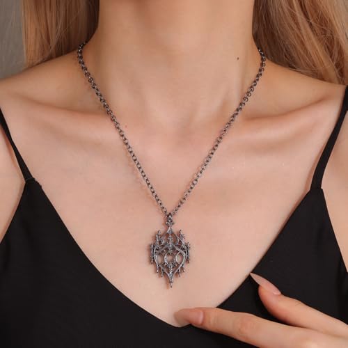 Gothic Necklace -Punk Accessories ，Castle Retro Design，Unisex Gothic Necklace for Women and Men ，Halloween Christmas Jewelry Gift for Women2