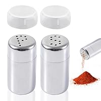 2 Stück 5ml Salzstreuer Klein Mit Deckel, Edelstahl Salz, Mit Deckel Salzstreuer Klein, Geeignet für Restaurants, Wei AusläSse Mini Salzstreuer für Restaurants Camping Und Grill Im Freien