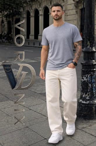 VORNIX DENIM Loose Fit Mid Rise White Jeans - Image 4