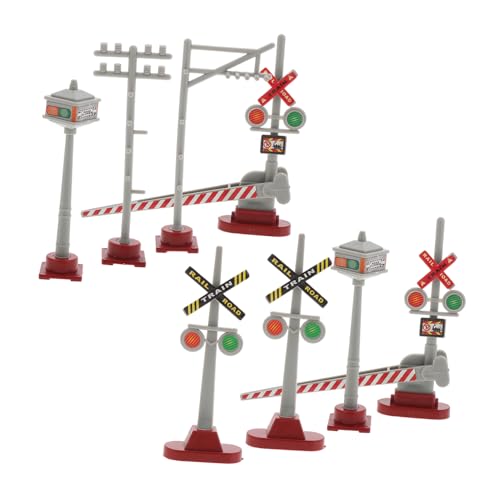 Uonlytech Train Loading Area Sign Traffic Signal Model for Outdoor Micro Landscape Decor