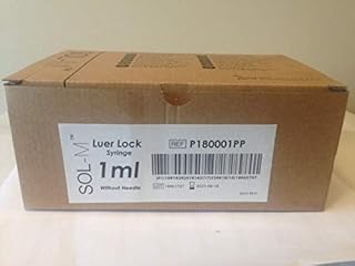 SOL-M 1cc/1ml Oral Syringes-Luer Lock Tip Without Needle, Individually Blister Packed-Box of 100 Syringes 1cc.
