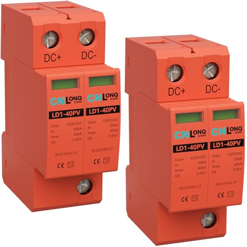 Parafoudre DC 1000V pour installation photovoltaïque avec montage rail DIN 2P