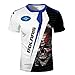 XPRINT Camiseta de Manga Corta con Estampado de Ventilador para Coche Camiseta Deportiva Suelta de Verano Manga Corta para Hombre con Estampado de P.o.l.a.r.i.s Sudor,1-XXL(2Xlarge)