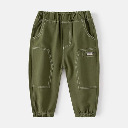 Toddler Baby Pants Boys Girls Spring Fall Casual Solid Color Pocket Work Pants Elastic Waist and Ankles Unisex2