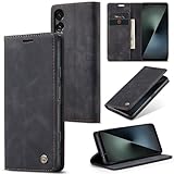 Phernykas Handyhülle für Sony Xperia 1 VII Hülle Leder,Magnetische Klapphülle mit kartenfach & Standfunktion Smartphone Schutzhülle Lederhülle Sony Xperia 1 VII Flip Book Hülle (Schwarz)