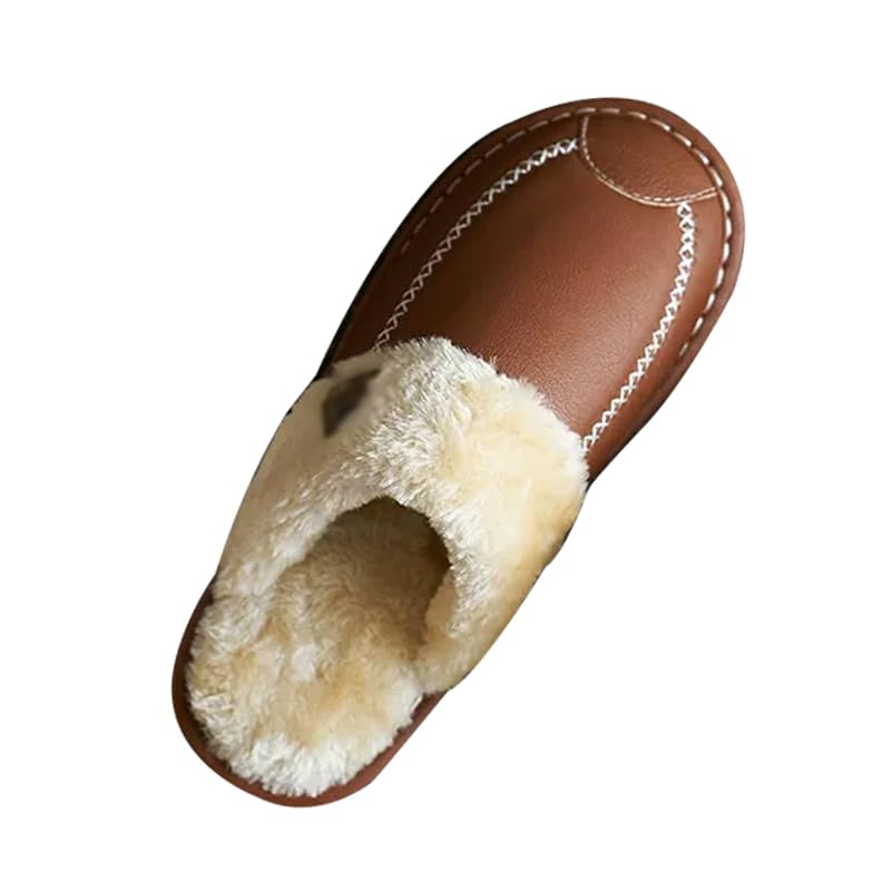 BEdaW Prufole di Cotone Termico PU, Scarpe da Casa da Uomo Non Slittanti Interni