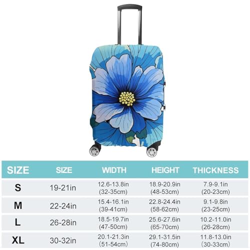 Blue Hibiscus Flower Printed Luggage Cover Protector, Fits 18-32 Inch Luggage2