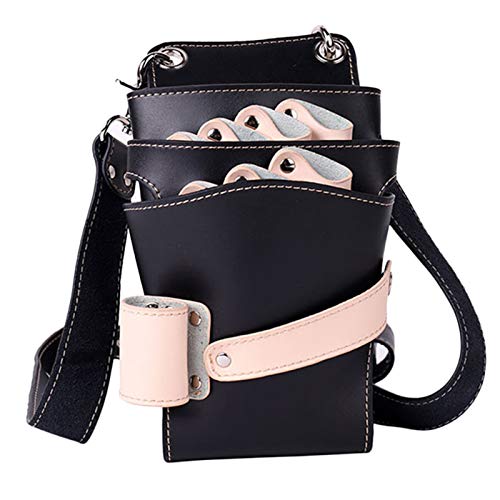 Friseurscherenholster Friseurwerkzeuge Tasche Beutelhalter mit Gurt for Friseure(Noir)