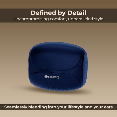 Image of Premium & Stylish True Wireless Earbuds, Bluetooth 5.4, 45 Hour Playback, 10mm Drivers, Type-C Charging (Navy Blue)