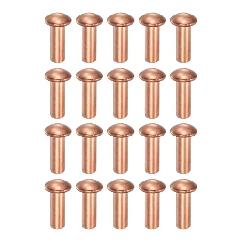 Rivets en cuivre massif M3x8mm uxcell (150 pièces) à tête demi-ronde pour l'électricité