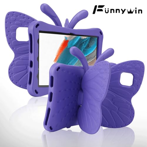 Kindle Fire HD 10 Kids Pro Tablet Case Fire HD10 2021 2023 10.1 11th 13th Generation Butterfly Case with Kickstand EVA Full Boby Rugged Shockproof Kids HD 10 Plus Tablet Cover for Girl Gift (Purple)