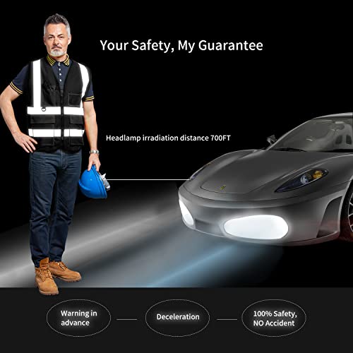 Image of High Visibility Safety Vest with Reflective Strips & Pockets