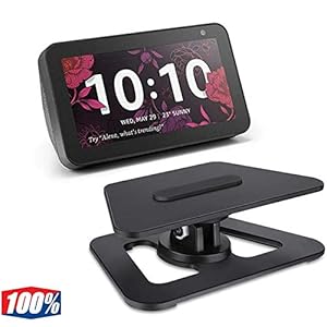OUSMIN Supporto Regolabile per Echo Show 5, Supporto in Alluminio Compatibile con Amazon Echo Show 5 con Rotazione a 360°, Base Antiscivolo, nessun Suono Silenzioso, Funzione inclinabile, Nero