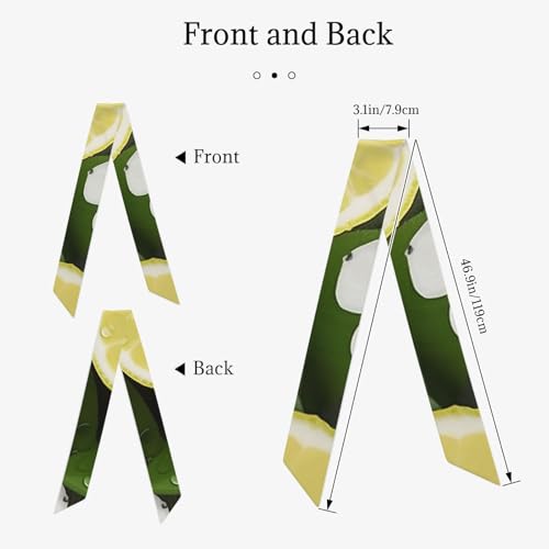 Satin Bandanas Head Scarf For Women Hair Scarves Fresh Lemon Satin Neck Scarf Silk Bandana2