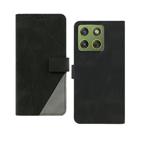 Image of amazon basics Moto Edge 70 5G Flip Cover | Card Pockets Wallet & Stand | Flip Cover for Moto Edge 70 5G (Black with Grey)