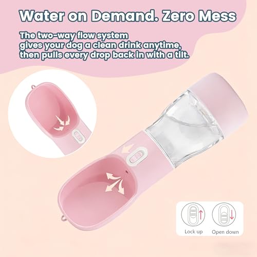 Image of Dog Water Bottle Portable Drinking Water Bowl & Food Container