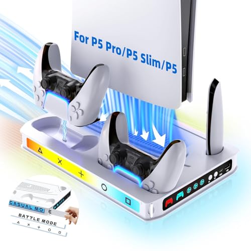 ZYTHRONE PS5/Pro/Slim�p�X�^���h�i�f�B�X�N���f�W�^���R���\�[���Ή��j�APS5��p�X�e�[�V�����i�f���A���R���g���[���[�[�d��t���j�ARGB���C�g�A��p�t�@���A�w�b�h�Z�b�g�z���_�[�ADIY