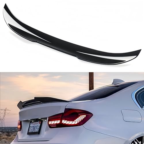 Safety Recall 20V-095 - Rear Spoiler - 2020 BMW X6 5 WheelX Rear Spoiler Compatible with BMW 3 Series F30 2012โ2018 & M3 F80 2014โ2019 Sedan, PSM Style Duckbill High Kick Trunk Lip Wing Fits 320i 328i 330i 335i 340i (Glossy Black)