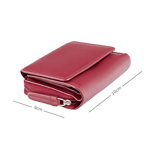 Visconti Heritage -30 Soft and Light Small Leather Trifold Wallet (Red)3