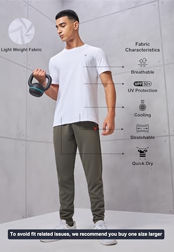 Image of TECHNOSPORT Men's Slim Fit Solid Crew Neck T-Shirt, Cotflex Quick Dry Wrinkle Resistant Polyester Sports Tee for Gym, Running, Training, Sports